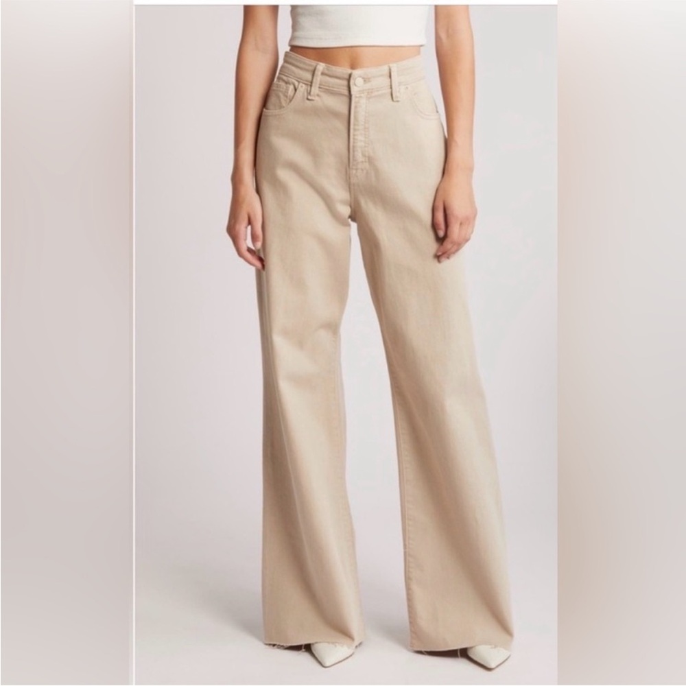 Good American Tan Flare Jeans